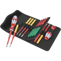 Wera 17点組 1000V絶縁 差替式ドライバー・ブレードセット ステンレス ケース付