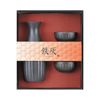 ヤマコー 陶器酒器 鉄灰 3点セット 89259