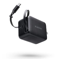 エレコム AC充電器 スマホ・タブレット用 巻き取りケーブル一体 USBC USBCケーブル一体