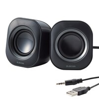 エレコム コンパクトスピーカー 4W USB電源 ブラック MSP08UECBK