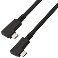 エレコム USB2.0ケーブル CCタイプ 認証品 USB PD対応 最大240W 両端L字コネクタ 転送速度最大20Gbps やわらか 1.0m ブラック USB4CLLEY10NBK