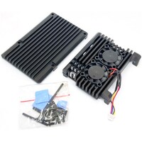 アズワン Raspberry Pi 5用 デュアルファン付 アルミニウム合金冷却ケース RPI5DFHC