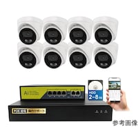 ブロードウォッチ 4k(800万画素)PoEタイプNVR防犯カメラセット ドームカメラ