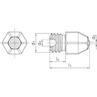 グーリング GUHRING 3Dプリンター用ノズル DIANOZ MK8 フィラメント径1.75mm用 ノズル口径0.4mm 9613175.040 1個