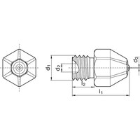 グーリング GUHRING 3Dプリンター用ノズル DIANOZ Raise3D フィラメント径1.75mm用 ノズル口径0.4mm 9616175.040 1個