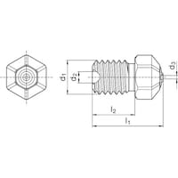 グーリング GUHRING 3Dプリンター用ノズル DIANOZ V6 フィラメント径2.85mm用 ノズル口径1mm 9618285.100 1個