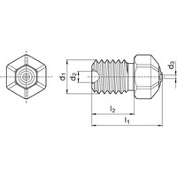 グーリング GUHRING 3Dプリンター用ノズル DIANOZ V6 フィラメント径2.85mm用 ノズル口径0.4mm 9618285.040 1個