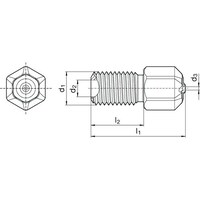 グーリング GUHRING 3Dプリンター用ノズル DIANOZ UltiMaker フィラメント径2.85mm用 ノズル口径1mm 9619285.100 1個