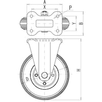 岐阜産研工業 UKAI 産業車輌用キャスター 固定金具 HLKタイプ 発泡ウレタン一体成形品 HLK612X23PU 1個