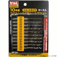 三共コーポレーション 10本組コバルトHSS鋼ドリル刃セット TCDS2060 六角軸ドリル 1個