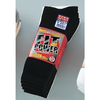 フィットパワー ブラック 先丸 5足組