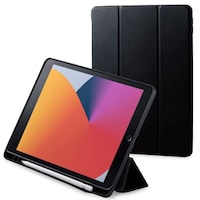 iPad10.2レザーケース Pencil収納 黒