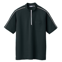 半袖クイックドライジップシャツ ブラック 5L