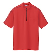 半袖クイックドライジップシャツ レッド S