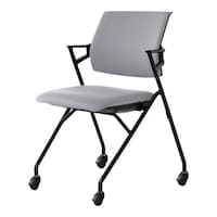 ピエガ 背クッション 黒シェル 灰 黒脚 硬床用