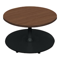 フランカ円形単柱脚W7D7H4脚黒天板ブラウン