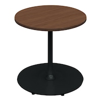 フランカ円形単柱脚W7D7H7脚黒天板ブラウン