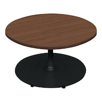 フランカ円形単柱脚W9D9H4脚黒天板ブラウン