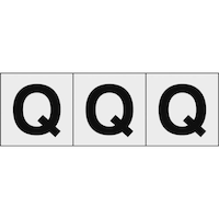 アルファベットステッカー30×30「Q」透明3枚入