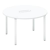 ワークフィット円M配線箱付A脚W120D120白W