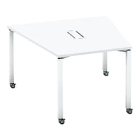 ワークフィット台M配線箱付C脚122118.5白W