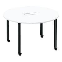 ワークフィット円M配線箱付C脚W120D120黒W