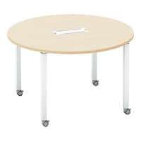 ワークフィット円M配線箱付C脚W120D120白N