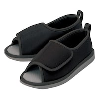 転倒予防シューズ(つま先なし) ブラック L