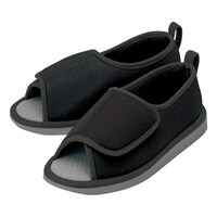 転倒予防シューズ(つま先なし) ブラック 3L