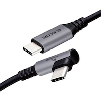 エレコム USB Type Cケーブル タイプCケーブル PD対応 抗菌・抗ウィルス USB2.0(CC) L字コネクタ 1.2m ブラック