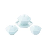 白磁六角蓋物小 3セット