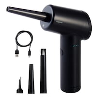 エレコム エアダスター 電動 USB充電式 強力ブロワー 3段階風量調整 3種類ノズル ライト付き ブラック ADWALBB01BK