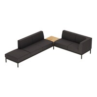 ソファ コレッソ コーナーB 座濃灰天板明茶 脚黒