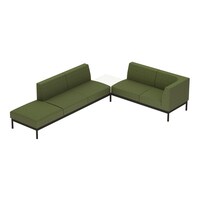 ソファ コレッソ コーナーB 座緑天板白 脚黒