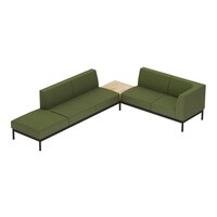 ソファ コレッソ コーナーB 座緑天板薄茶 脚黒