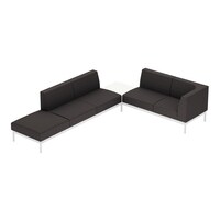 ソファ コレッソ コーナーB 座濃灰天板白 脚白