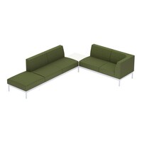 ソファ コレッソ コーナーB 座緑天板白 脚白