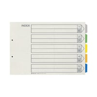 キングジム カラーインデックス A4タテ 2穴 5山 2組 9072K 1パック(2組入)