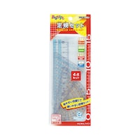 コクヨ 定規セット直線定規 三角定規 分度器専用ケース付 直線定規:160×30mm、30°三角定規:120×70mm、45°三角定規:85×85mm、分度器90×50mm 1個 GYGBA501