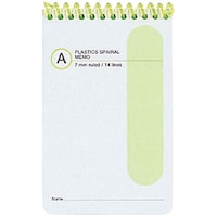 プラスチックスパイラルノートA7A罫60枚緑×5
