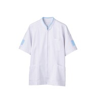 ジャケット メンズ 半袖 白/サックス