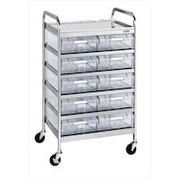 ステンレスCSワゴン透明ボックス付