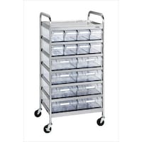 ステンレスCSワゴン透明ボックス付