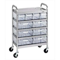 ステンレスCSワゴン透明ボックス付