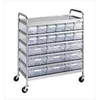 ステンレスCSワゴン透明ボックス付