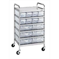 ステンレスCSワゴン透明ボックス付