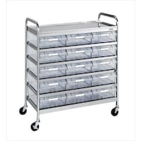 ステンレスCSワゴン透明ボックス付