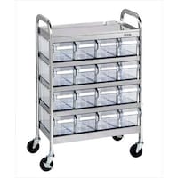 ステンレスCSワゴン透明ボックス付