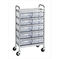 ステンレスCSワゴン透明ボックス付