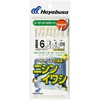 HAYABUSA ニシン・イワシ レーザーオーロラシート 7本鈎 HS560 6号 ハリス2 HS56062 レジャー用品 1個
